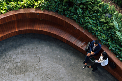 2 people on bench